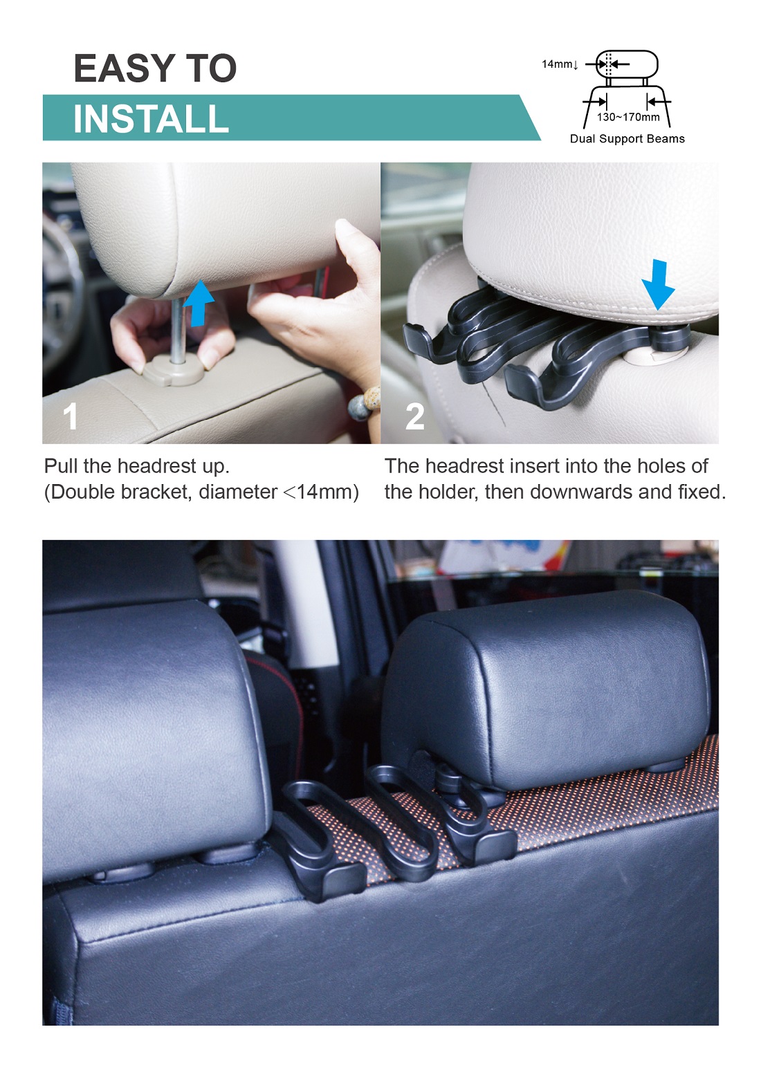 Car Headrest Hook Hanger Organizer HP3525