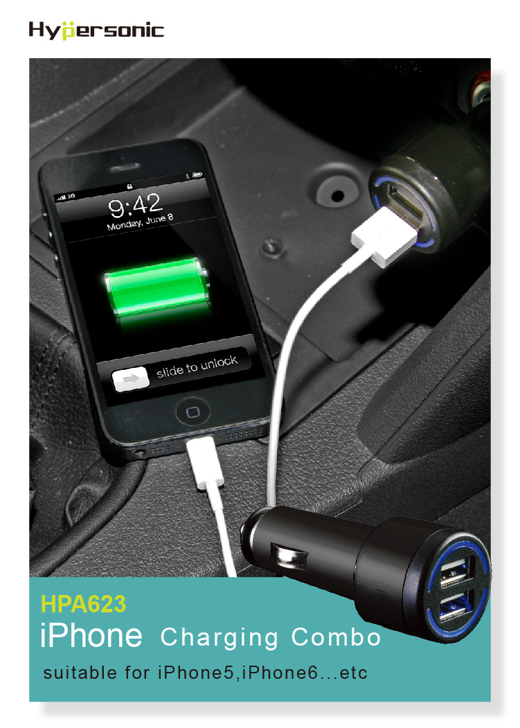 Car USB Charger for iPhone HPA623