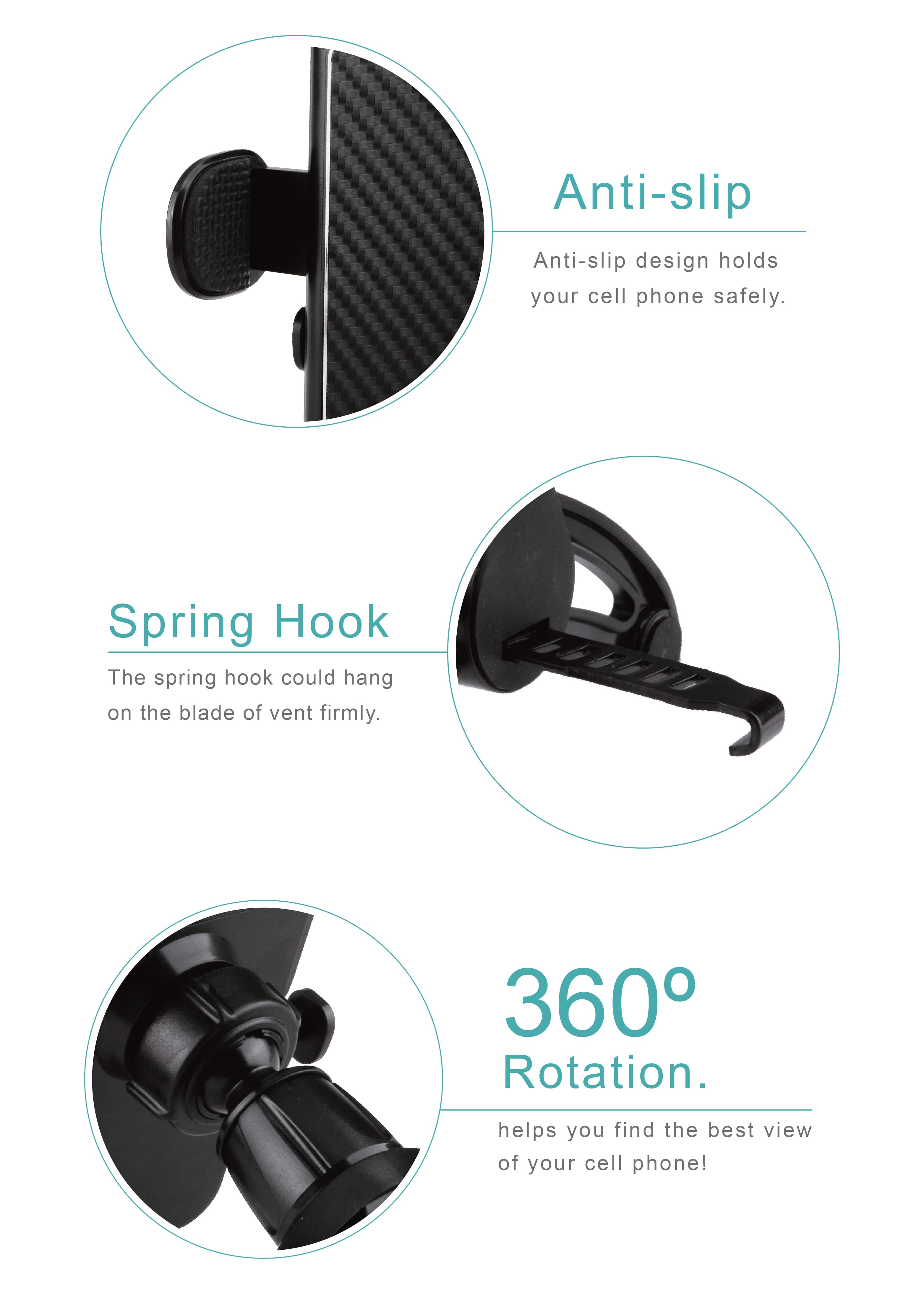 Clip Car Air Vent Cell Phone Holder HPA536