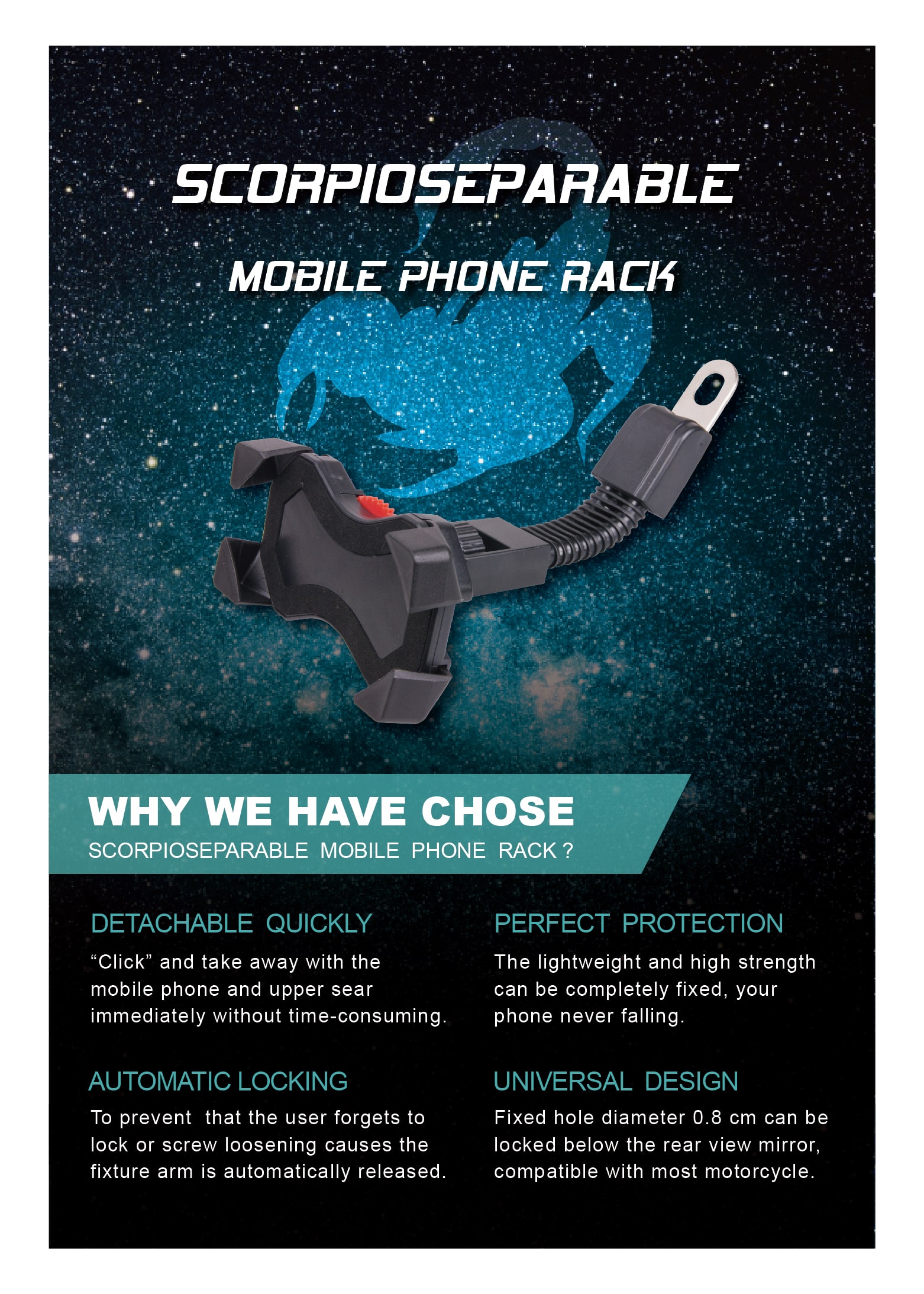 360 Degree Motorcycle Phone Holder HPA590